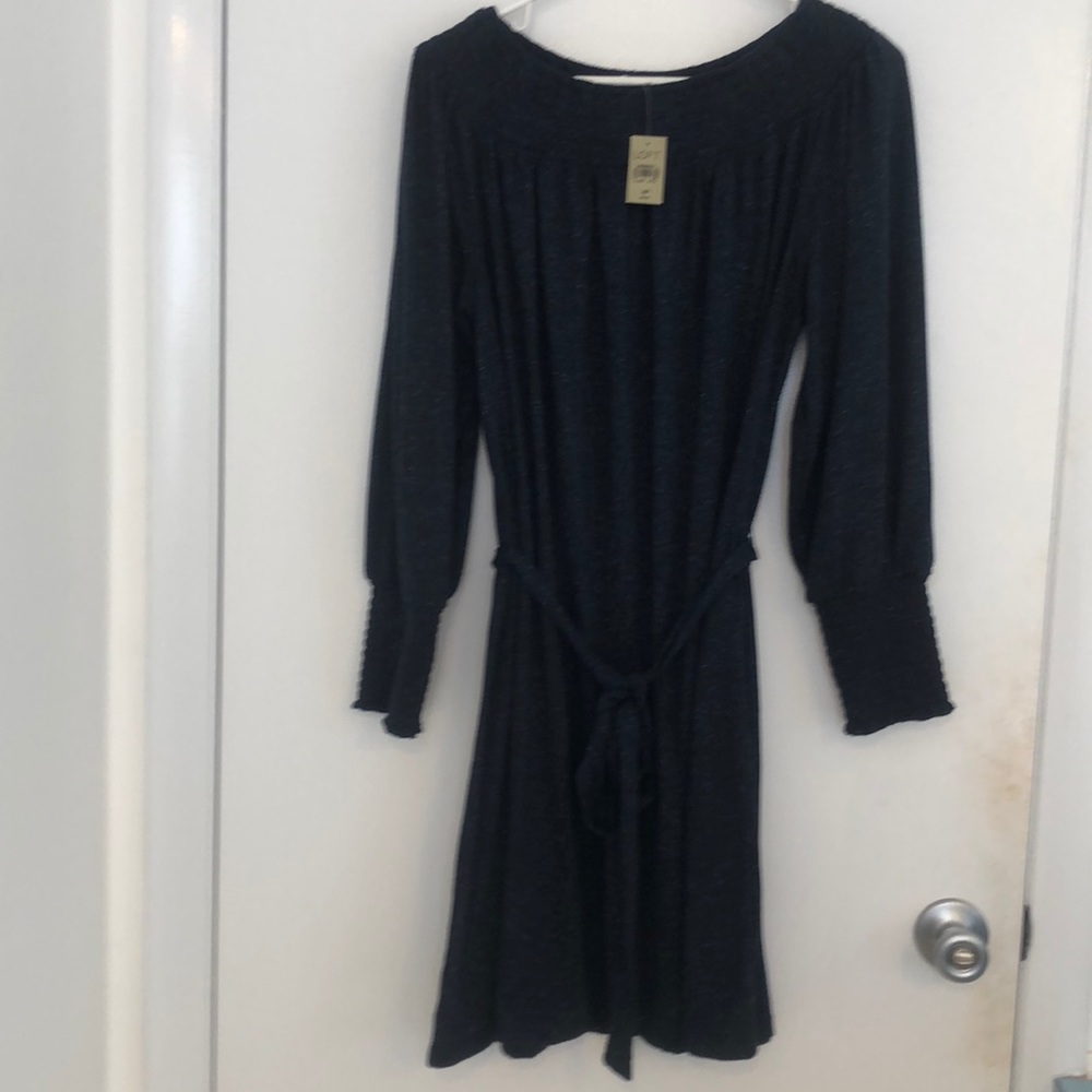 Loft petites Smocked Tie waist shirt dress